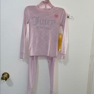 Juicy Couture Light Pink Kids Pajama Set size 6y big girl 6 brand new